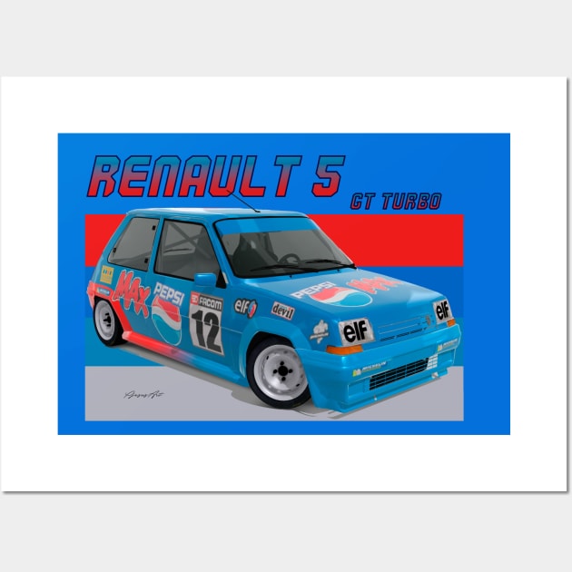 Renault 5 GT Turbo Wall Art by PjesusArt